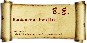 Busbacher Evelin névjegykártya